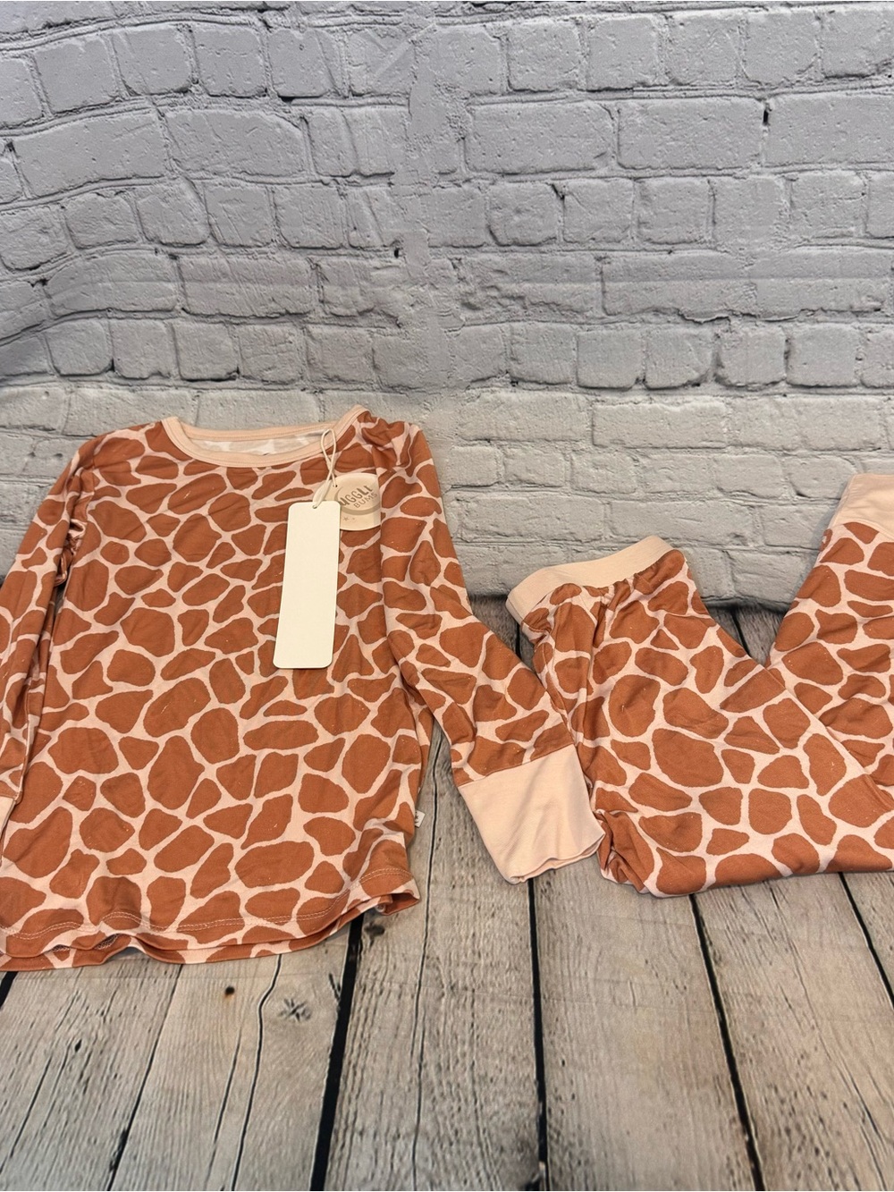 Snuggle Bums Giraffe Print Bamboo Pajama Set